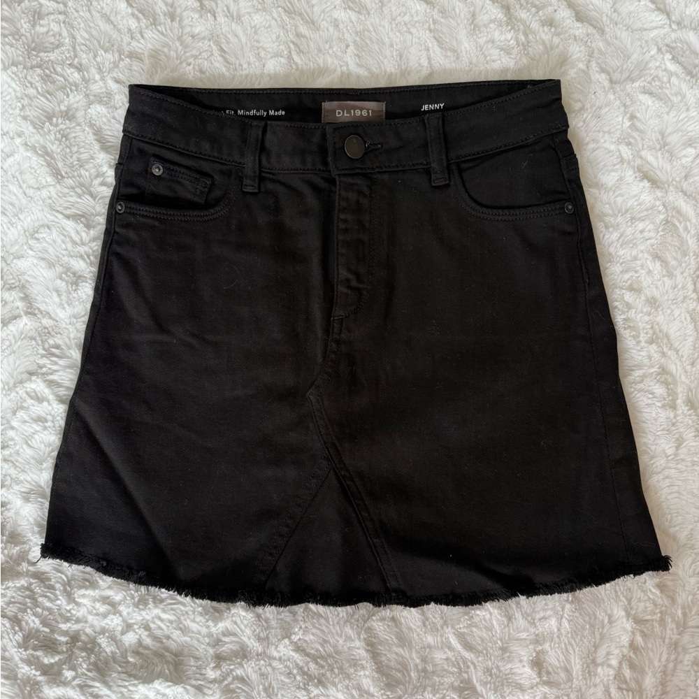 DL1961 Black Mini Denim Skirt